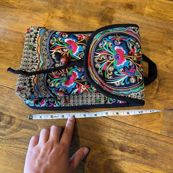 Embroidered Backpack Travel Set W/ Wallet Colorful Small Backpack New Boho - Picture 12 of 14